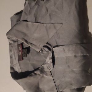 New York Style Grey Button Down Long Sleeve Women's Shirt Small